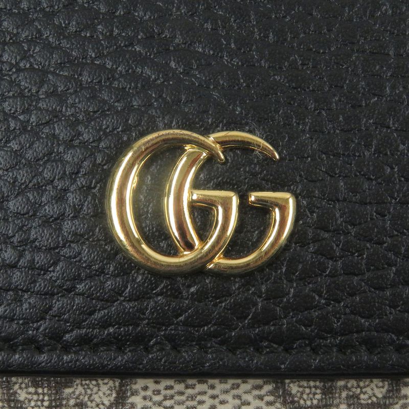 Gucci 598587 Double G Bicolor Medium Wallet Trifold Wallet GG Supreme Canvas