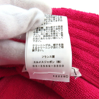 Hermes Davis Hat 100% Cotton Pile Bucket Hat With Logo Patch Shocking Pink 57