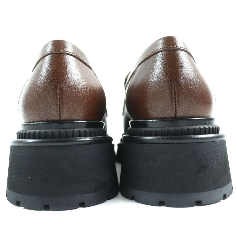 CHANEL 23A G45074 Coco Mark Matelasse Thick Soled Leather Loafers Brown Black