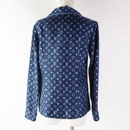 Louis Vuitton 22AW 100% Silk Monogram Pajama Shirt/long Sleeve Shirt Navy