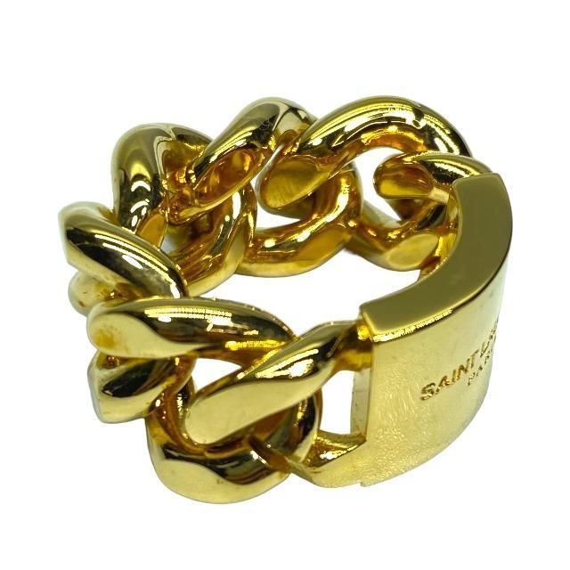 Saint Laurent Chunky Chain Ring Accessories Small Logo GP Gold Size 5 (size 8)