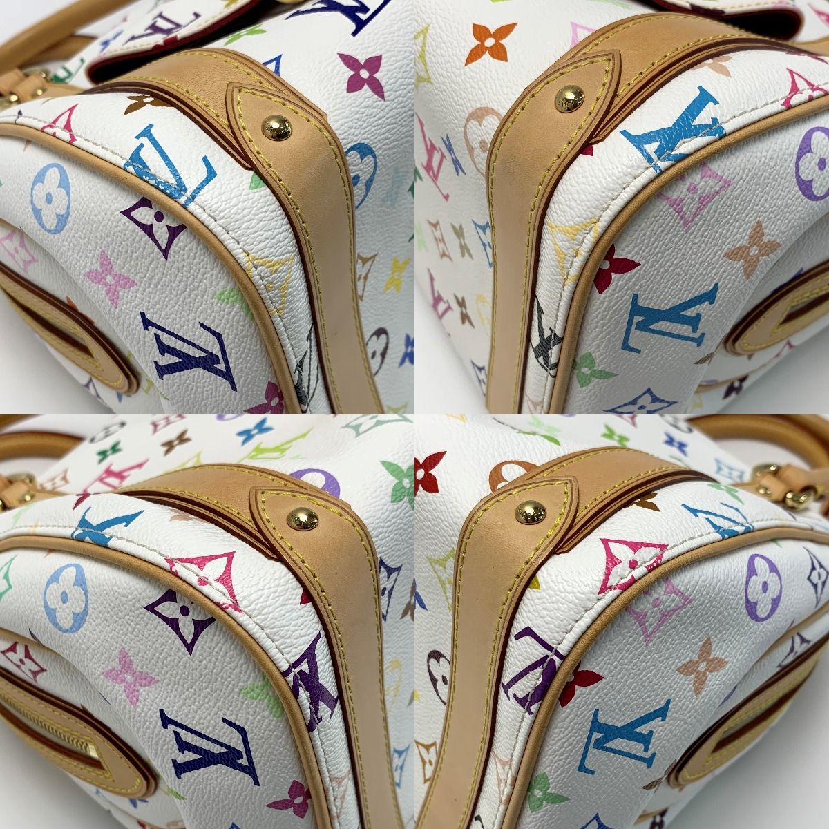 Louis Vuitton Priscilla Monogram M40096 Multicolor White Handbag with Bag