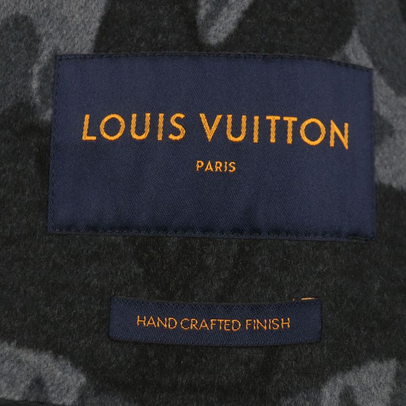 Louis Vuitton Wool Silk Logoed Buttons Lining Monogram Camouflage Navy Blue