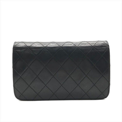Chanel CC Logo Push Lock Mini Quilted Lambskin Chain Shoulder Bag Black
