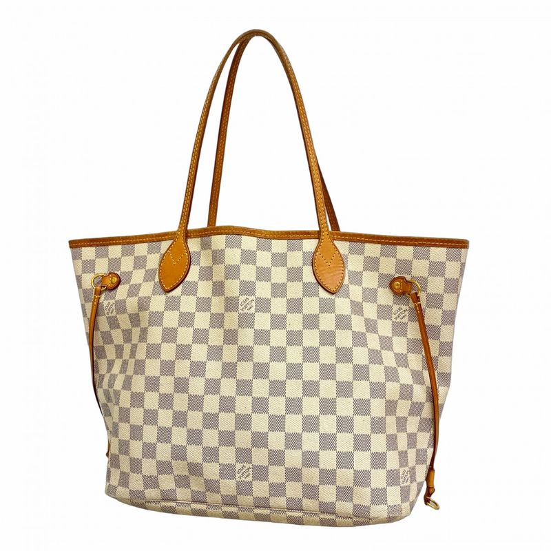 Louis Vuitton Tote Bag Damier Azure Neverfull MM N51107 White Ladies
