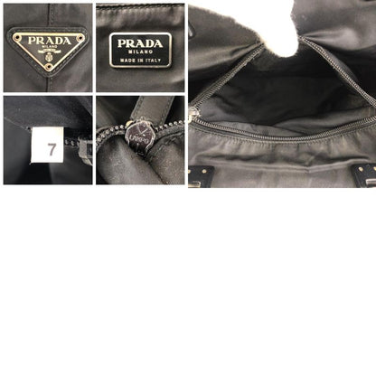 Prada Tessuto Triangle Logo Plate Black Nylon/plastic Tote Handbag Ladies 504894