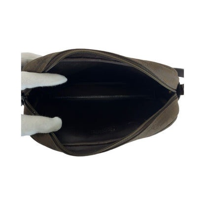 DIOR Vintage Trotter Brown Gold Hardware Canvas Shoulder Bag Women 504833