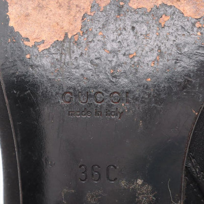 Gucci Satin And Leather Short Boots Women's 36 C 104 0252 Black Made In Italy