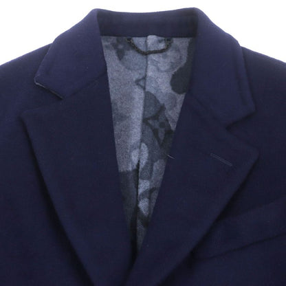 Louis Vuitton Wool Silk Logoed Buttons Lining Monogram Camouflage Navy Blue