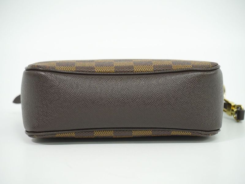 Authentic Louis Vuitton LV Trousse Makeup Damier Ebène Accessory Pouch Handbag