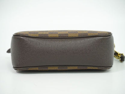 Authentic Louis Vuitton LV Trousse Makeup Damier Ebène Accessory Pouch Handbag