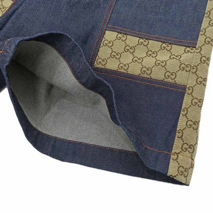 Gucci Bermuda Pants Denim GG Canvas 38 Blue 743203 Women's Apparel
