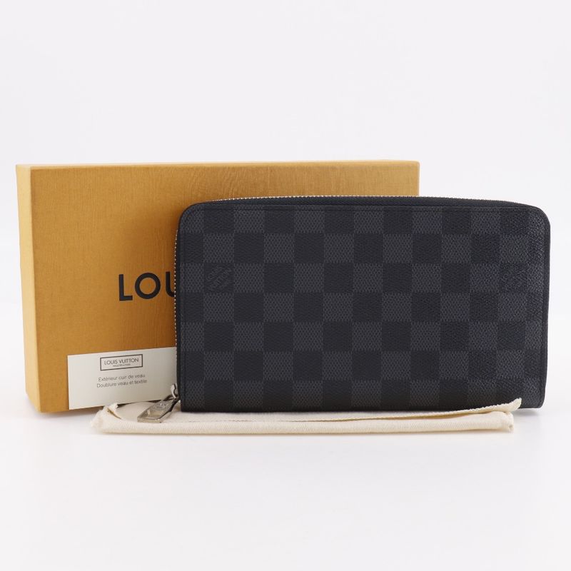 Louis Vuitton Zippy Organizer Travel Case N60111 Damier Graphite Canvas Black
