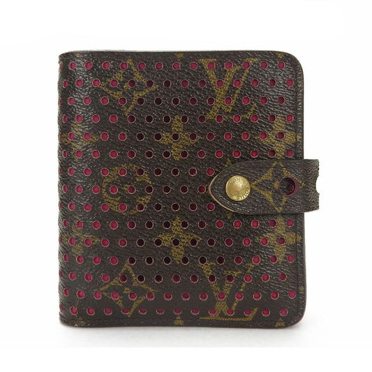 Louis Vuitton Bifold Wallet M95188 Monogram Perfot Fuchsia Brown Gold Hardware