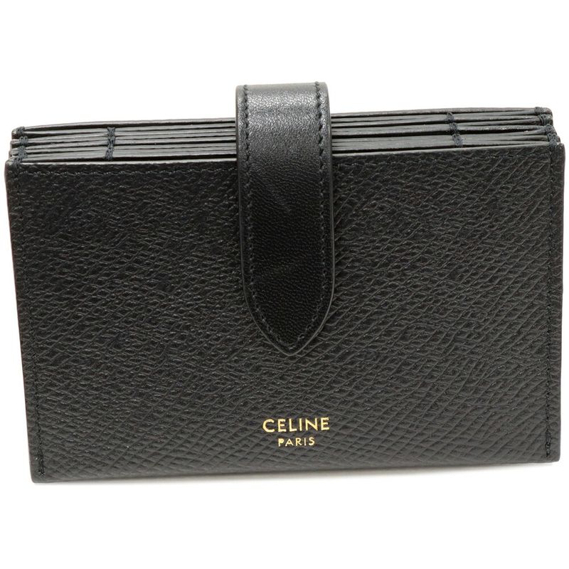 Celine Card Case Accordion Card Holder Calf Black 10b693bfp38no