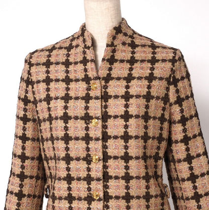 2022Gucci Skirt Suit Size 36 (155 80Y) GG Logo Gold Button Tweed