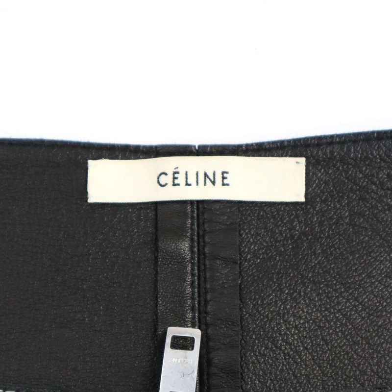 Celine by Phoebe Philo 16ss Puff Sleeve Leather Biker Jacket 2 5r58 6987 Black