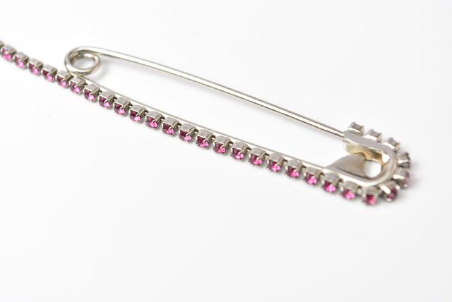 Chanel Brooch Pin Brooch Coco Mark Rhinestone Silver Magenta 230614