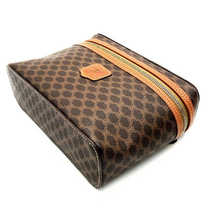 Celine MC96 Vanity Bag Handbag Cosmetic Pouch Macadam PVC Brown Ladies Men