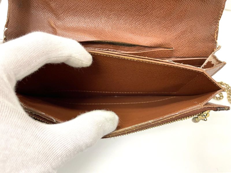 Louis Vuitton Monogram Portefeuille Accordion Long Chain Wallet M58008 Brown