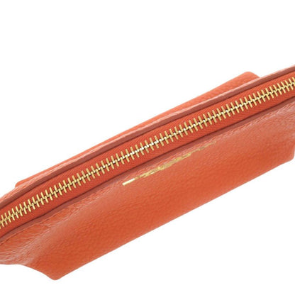 Prada Leather Orange Pouch Cosmetic Pouch 0778 Prada