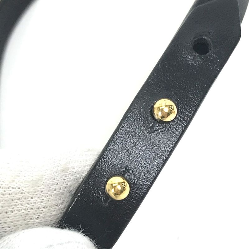 Louis Vuitton Bracelet Bra Scuff Daily Monogram Studded M6557f Leather Black