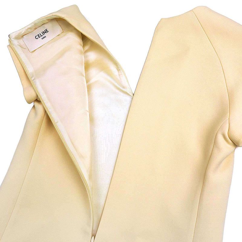 Celine V-Neck Short Sleeve Dress 2r0436102 Ivory 34