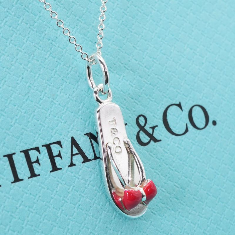 Tiffany & Co Flip Flops Silver Necklace 24-3778m