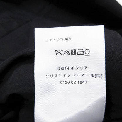 Dior Homme Asymmetric Shirt Cotton Poplin Bee Embroidery Long Sleeves Black