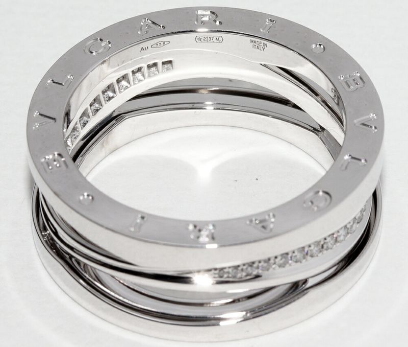 Bulgari Ring 18K White Gold Diamond Bzero1 Legend Ring