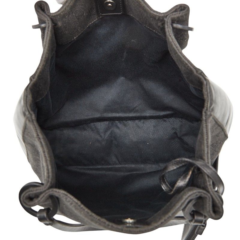 Gucci GG Canvas Tote Handbag 1019220 Black Canvas Leather Ladies Gucci