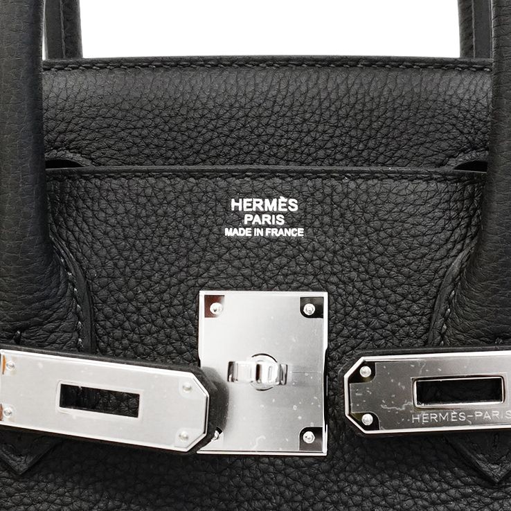 5mc1012-1-h-g]hermes Handbag Birkin 30 Togo Black Silver Hardware Engraved K