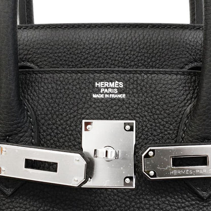 5mc1012-1-h-g]hermes Handbag Birkin 30 Togo Black Silver Hardware Engraved K