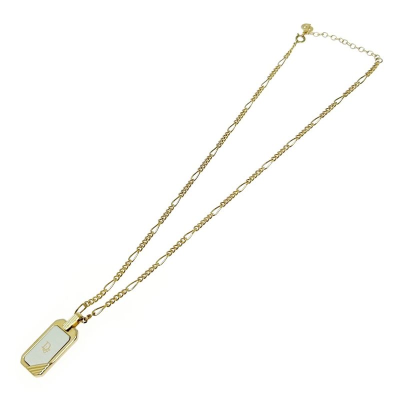 Christian Dior GP Dior Logo Plate Necklace Women's Gold 372398 Necklace