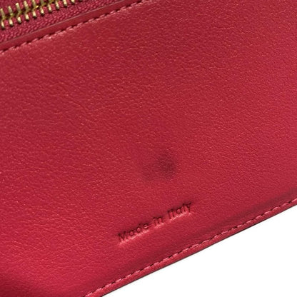 Celine Bifold Wallet Medium Strap Wallet Black And Pink Leather