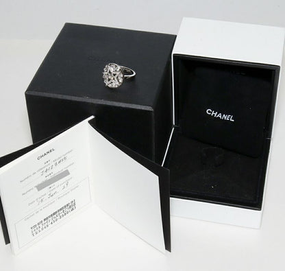 Chanel Ring 18K White Gold Diamond Comet Ring J4123