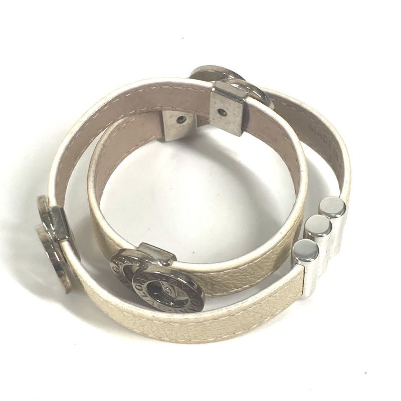 Bvlgari Bracelet Bvlgari Logo Double Coiled Leather Beige