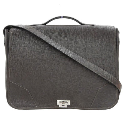 Hermes Victoria Messenger Crossbody 2way Shoulder Bag Men's Dark Brown