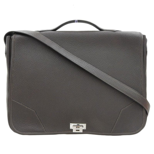 Hermes Victoria Messenger Crossbody 2way Shoulder Bag Men's Dark Brown