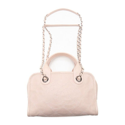 Chanel Matelasse Coco Mark 2WAY Handbag Caviar Skin Pink With Silver Hardware