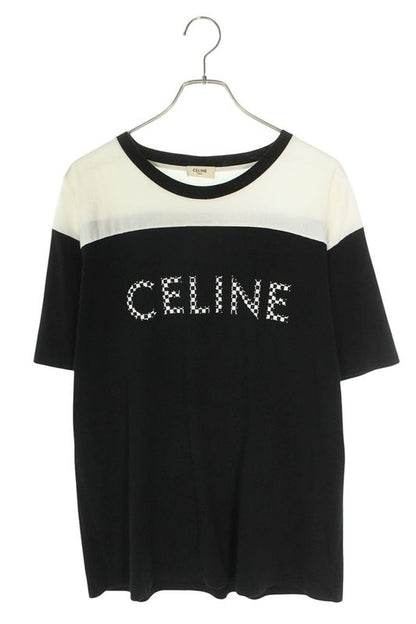 Celine 21SS 2x839500o Check Print Studded Bicolor Loose T-shirt Men's M