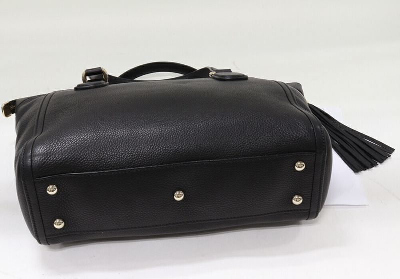 Gucci Shoulder Tote Handbag Soho Tassel Calf Black 282307