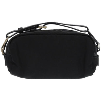 Prada 1ne175 Nylon With Strap Silver Hardware Black Pouch 0351 Prada