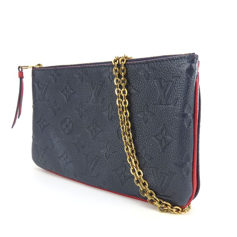 Louis Vuitton Shoulder Bag Pochette Double Zip M63916 Monogram Empreinte Marine
