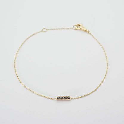 Celine Black Diamond 18K Line Bracelet 25-1546s