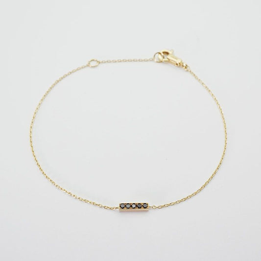 Celine Black Diamond 18K Line Bracelet 25-1546s