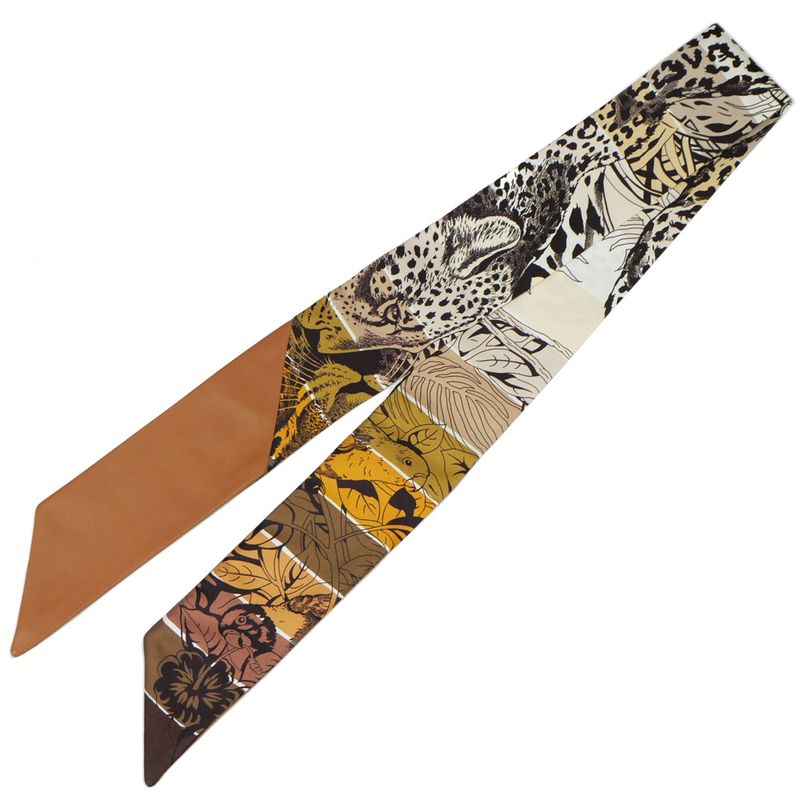 Hermes Twili-jungle Love Rainbow- Silk Leather Sheepskin Scarf Accessory