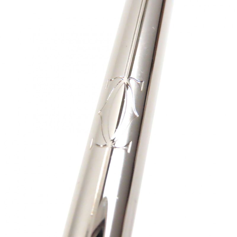 Cartier Must De Cartier Ballpoint Pen Twist Closure With Engraved Logo Silver