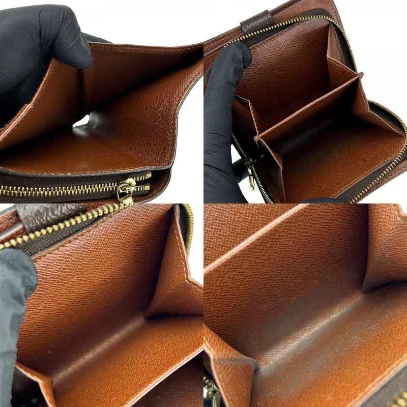 Louis Vuitton Bifold Wallet Compact Zip M61667 Monogram Canvas Brown Goldhardwar