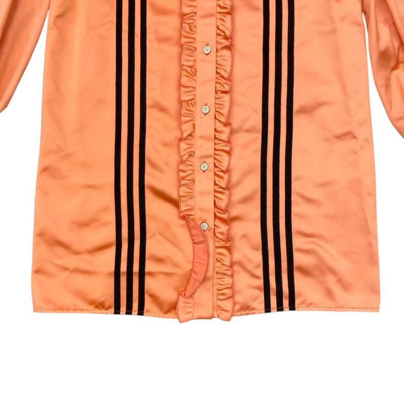 Gucci X Adidas Collaboration Long Sleeve Shirt Ruffle Dress 723272 38 Size Line